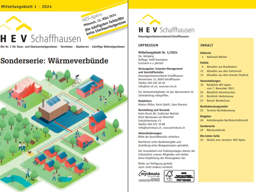 Leading Communication Kommunikationsagentur Schaffhausen | Referenz HEV Mitteilungsblatt