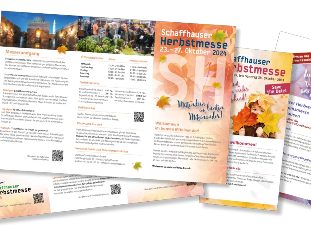 Leading Communication Kommunikationsagentur Schaffhausen | Referenz Schaffhauser Herbstmesse Drucksachen